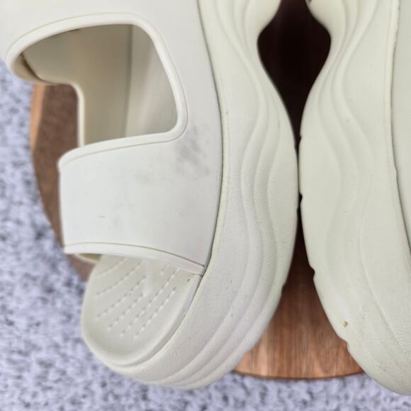 Crocs Skyline White Vanilla Double Strap Ankle Y2K Platform Square Toe Sandals - Picture 11 of 16